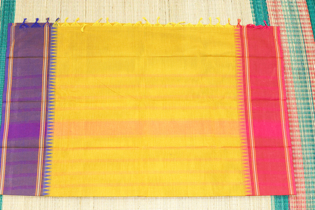 Kanchi Cotton Saree with Jacquard Border – Elegant Plain Weave