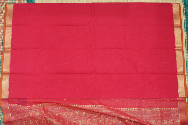 Cotton Saree with Zari Paithani Border and Butta with Blouse Piece