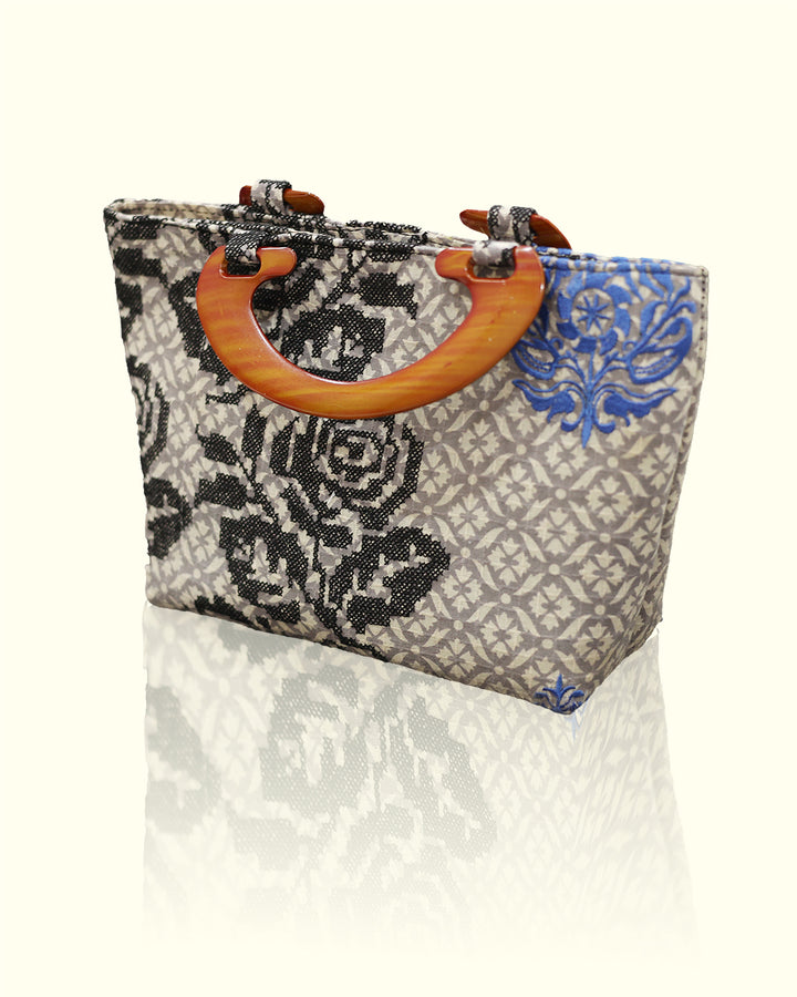 Artisanal Hand Block Clutch Exquisite Embroidered Design