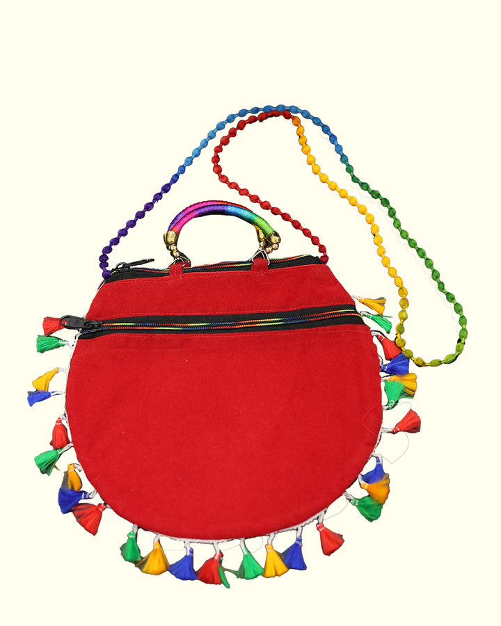 Rajasthani Handcrafted Sling Bag- Vibrant Multi-coloured Thread Embroidery