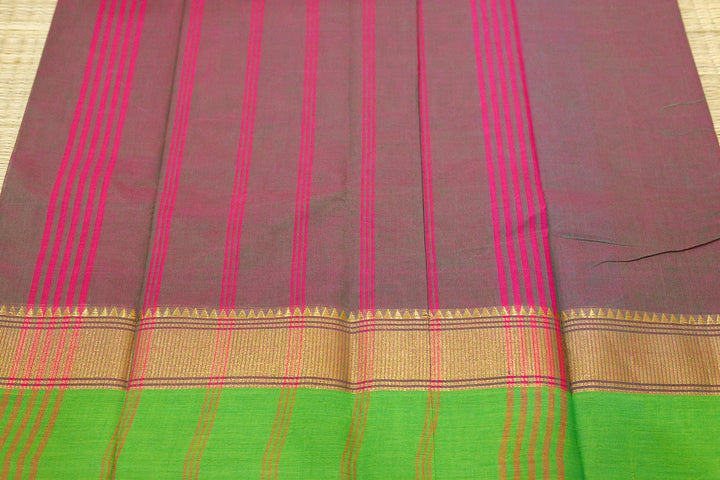 Kanchi Cotton Jacquard Border Saree with Zari Thread Accents