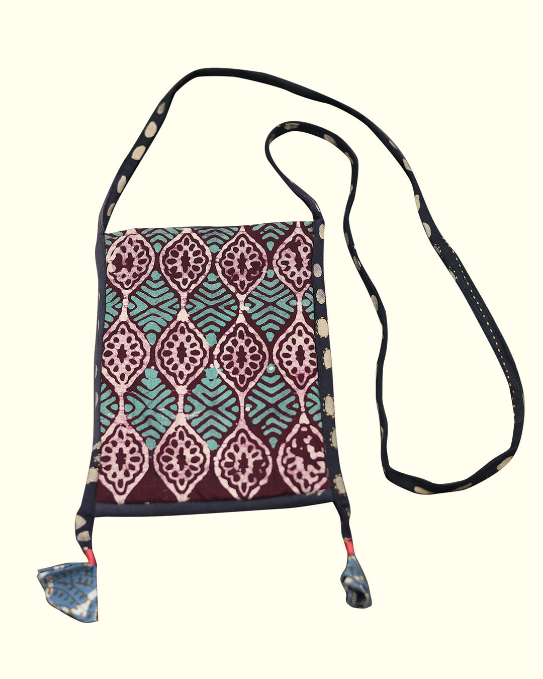 Artisan Sling Bags Hand-Blocked Designs with Natural Vegetable Dyes on Pure Cotton