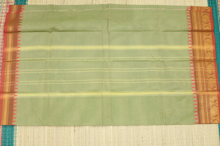 Kanchi Cotton Jacquard Border Saree with Zari Thread Accents