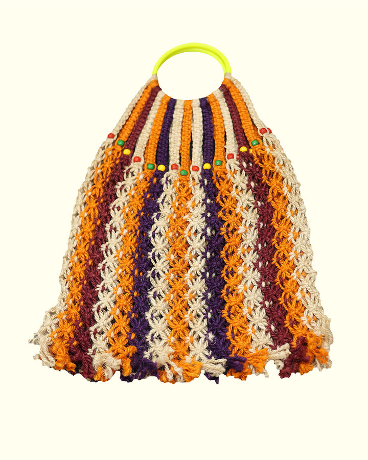 Special Hand Knitted Jute Produce Bag Sustainable Carryall for Fresh Goods