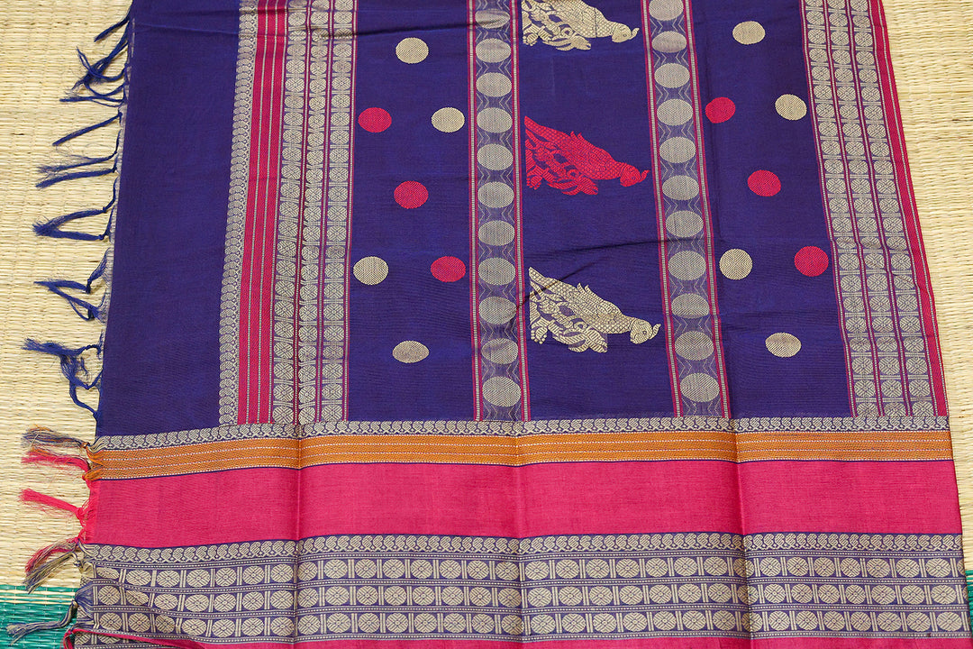 Kuttrala Kuravanchi Cotton Saree with Blouse Piece – A Heritage Weave