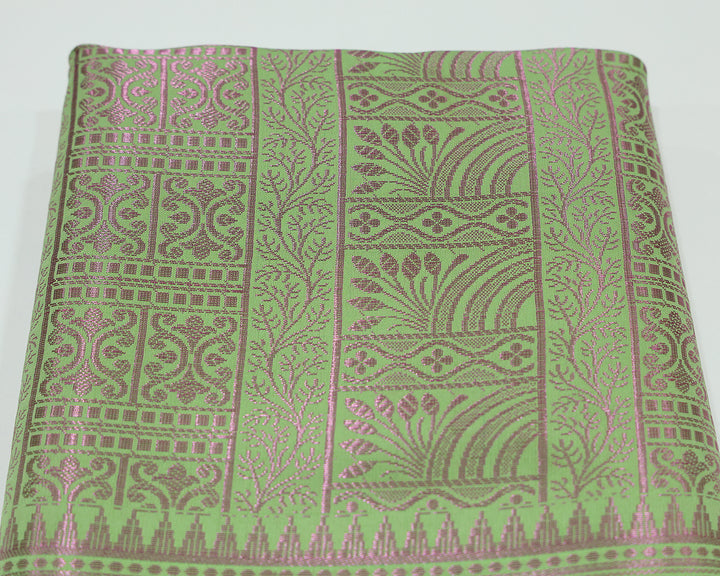 Dupion Silk Saree With Intricate Pink Zari Designs And Rich Pallu, Enhanced By Matching Blouse With Pink Zari Patterns