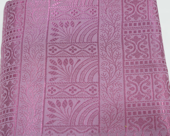 Dupion Silk Saree With Intricate Pink Zari Designs And Rich Pallu, Enhanced By Matching Blouse With Pink Zari Patterns