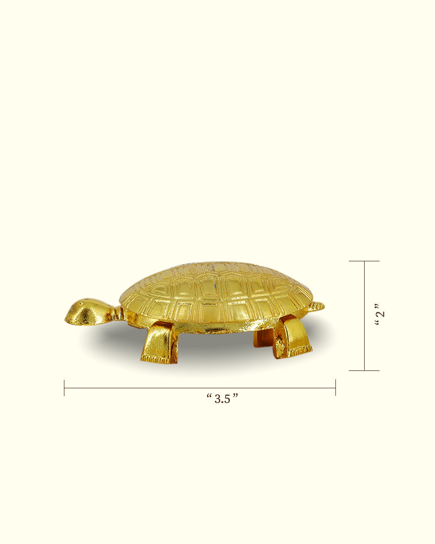 3.5" Brass Vastu Tortoise with 5" Plate