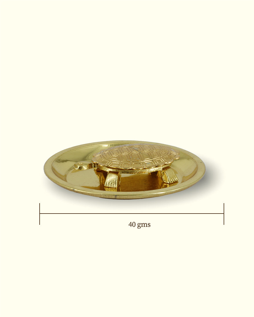 1.5" Brass Vastu Tortoise with 4" Plate