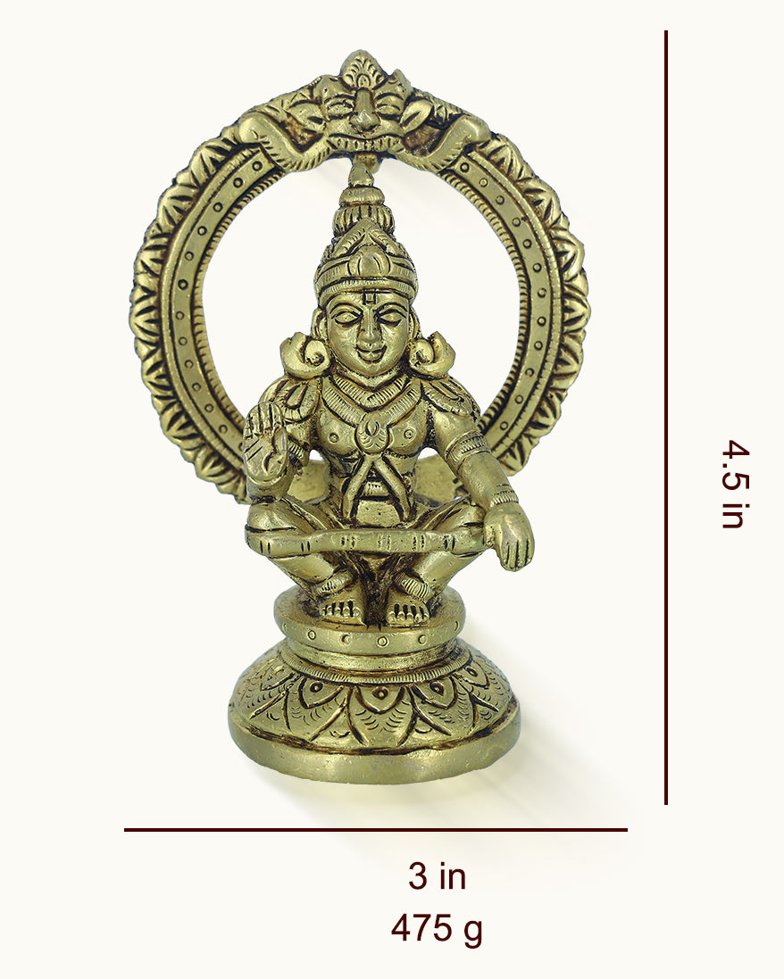 4.5" Brass Ayyappa Idol