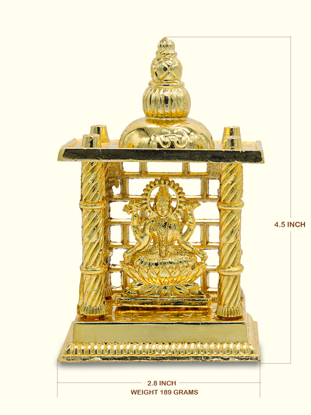 4.5", 5.3" & 7.2" Metal Lakshmi Mandir - Sripuram Store