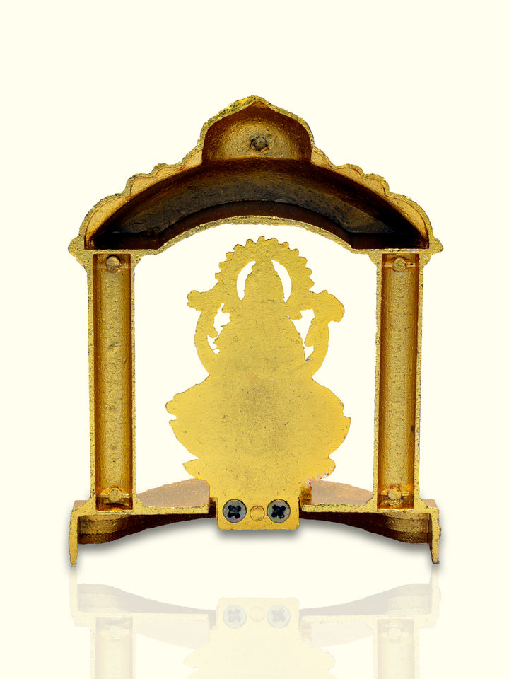 4.5" Metal Lakshmi Idol with Diamond Cut Pattern - Sripuram Store