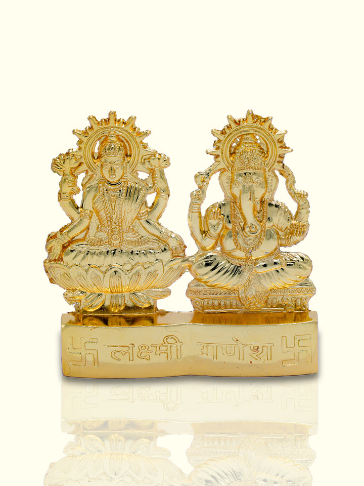 2.75" Metal Ganesh & Lakshmi - Sripuram Store