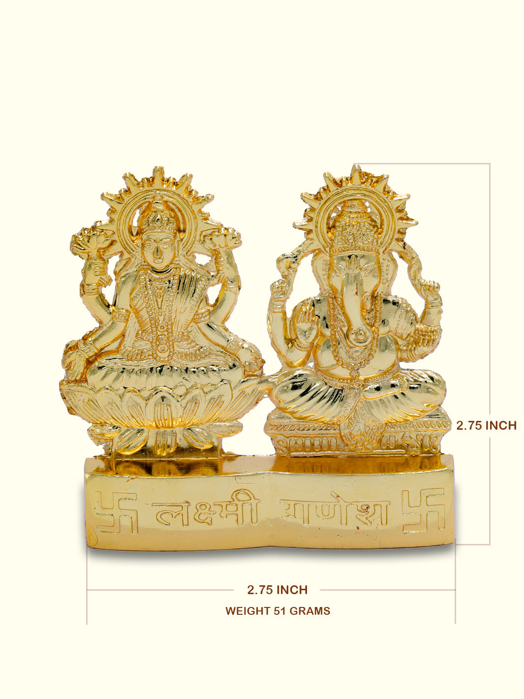 2.75" Metal Ganesh & Lakshmi - Sripuram Store