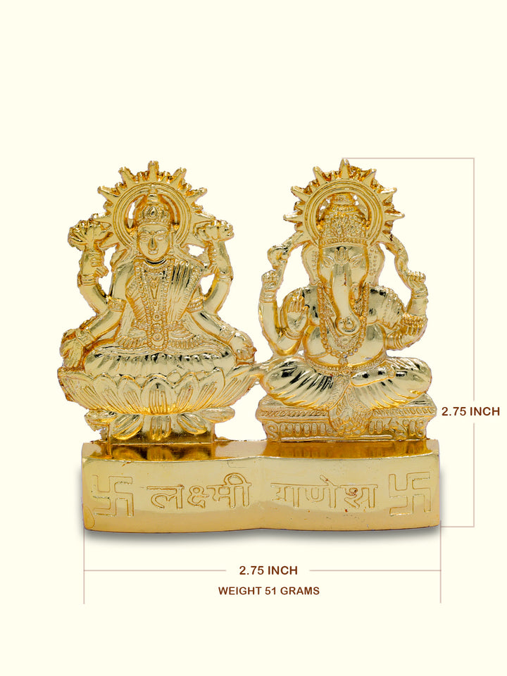 2.75" Metal Ganesh & Lakshmi - Sripuram Store