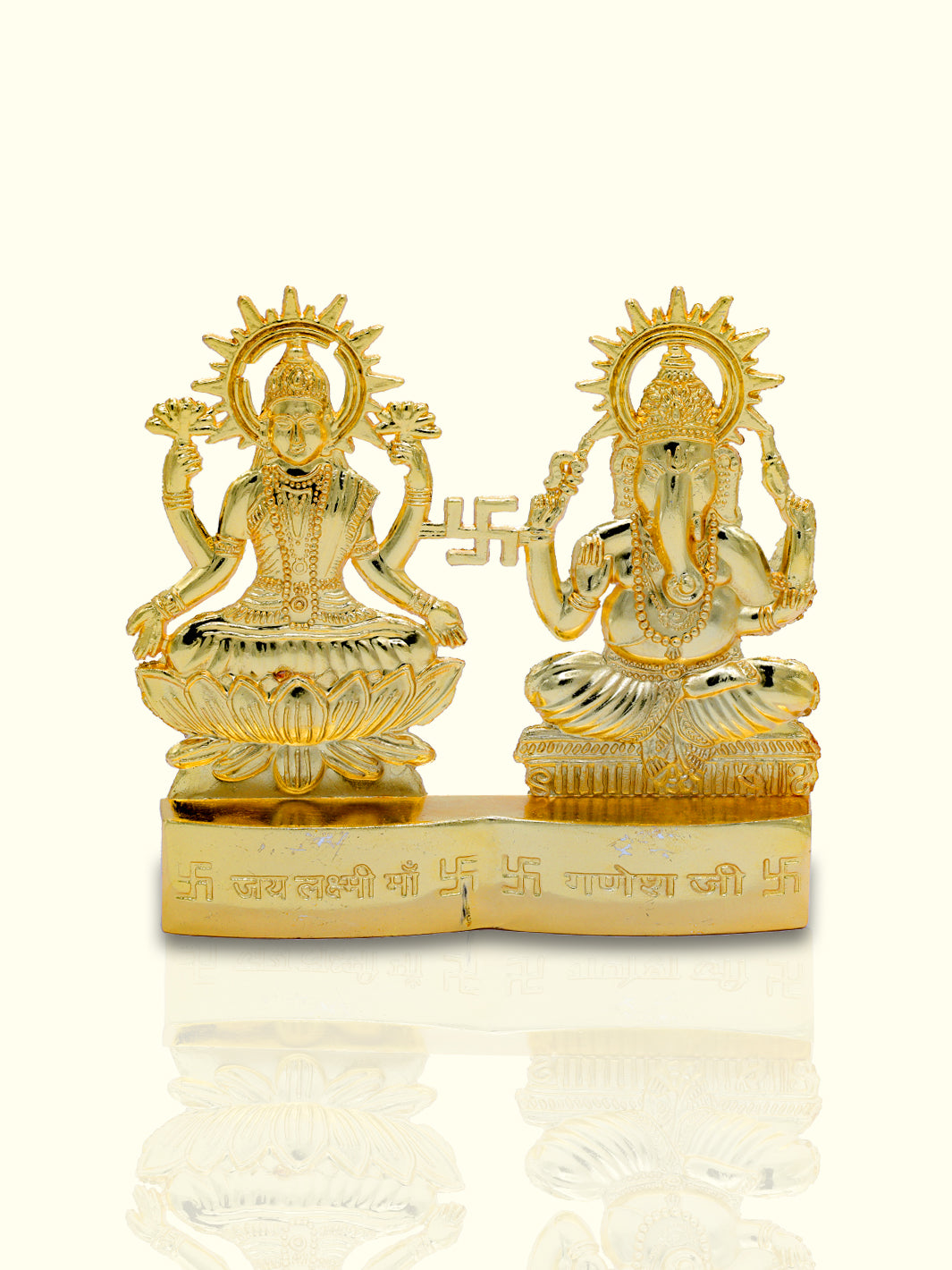 4" Metal Ganesh & Lakshmi - Sripuram Store