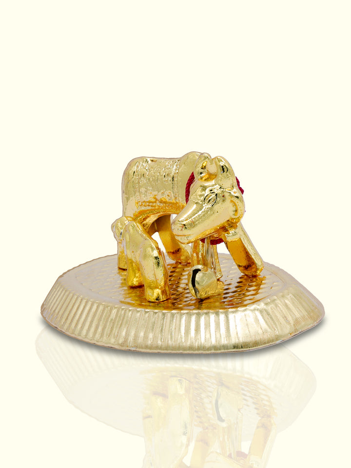 1.75" Metal Gho-mata ( Cow with calf) - Sripuram Store