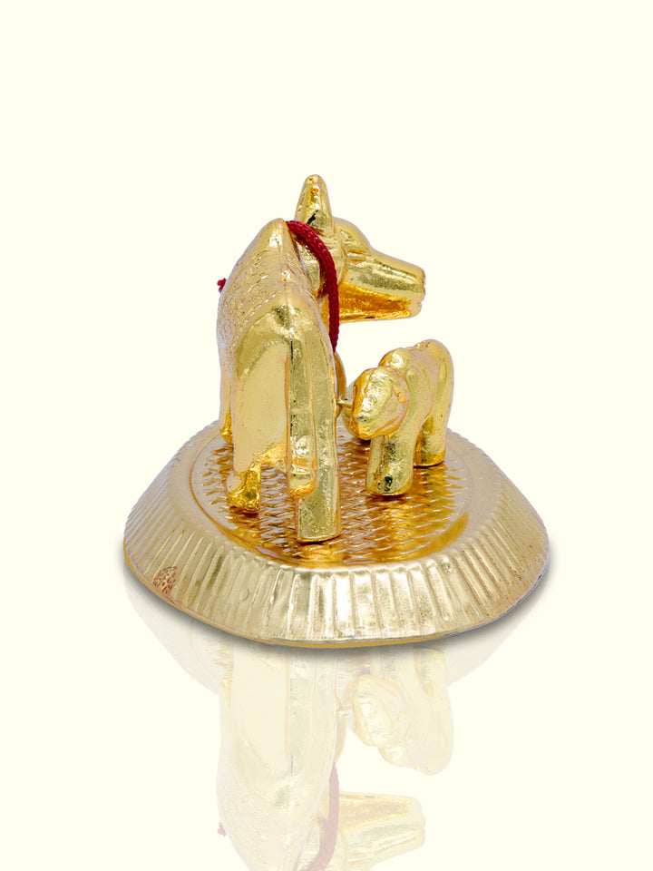 1.75" Metal Gho-mata ( Cow with calf) - Sripuram Store