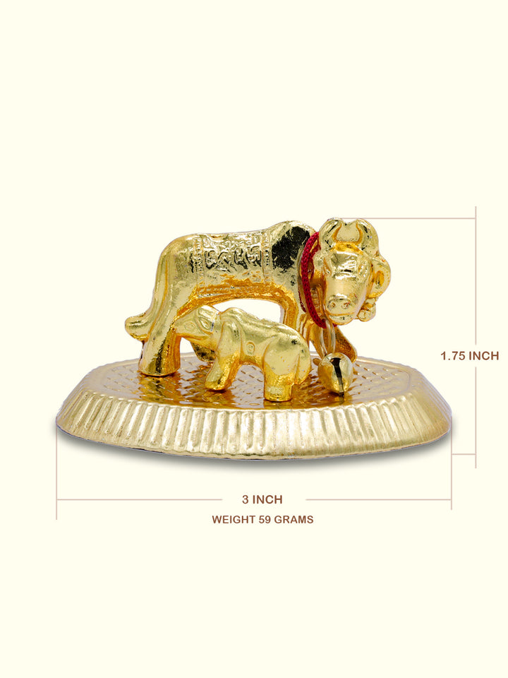 1.75" Metal Gho-mata ( Cow with calf) - Sripuram Store