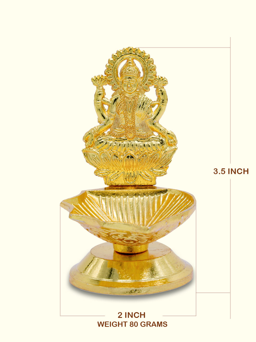 3.5" Metal Laxmi Depam - Sripuram Store