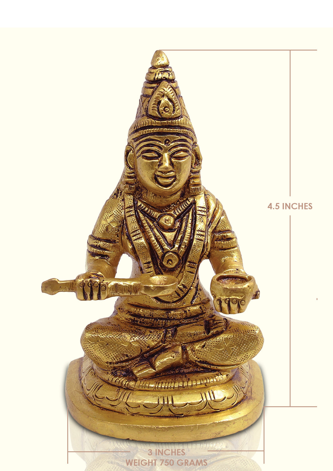 4.5" Brass Annapurni - Sripuram Store