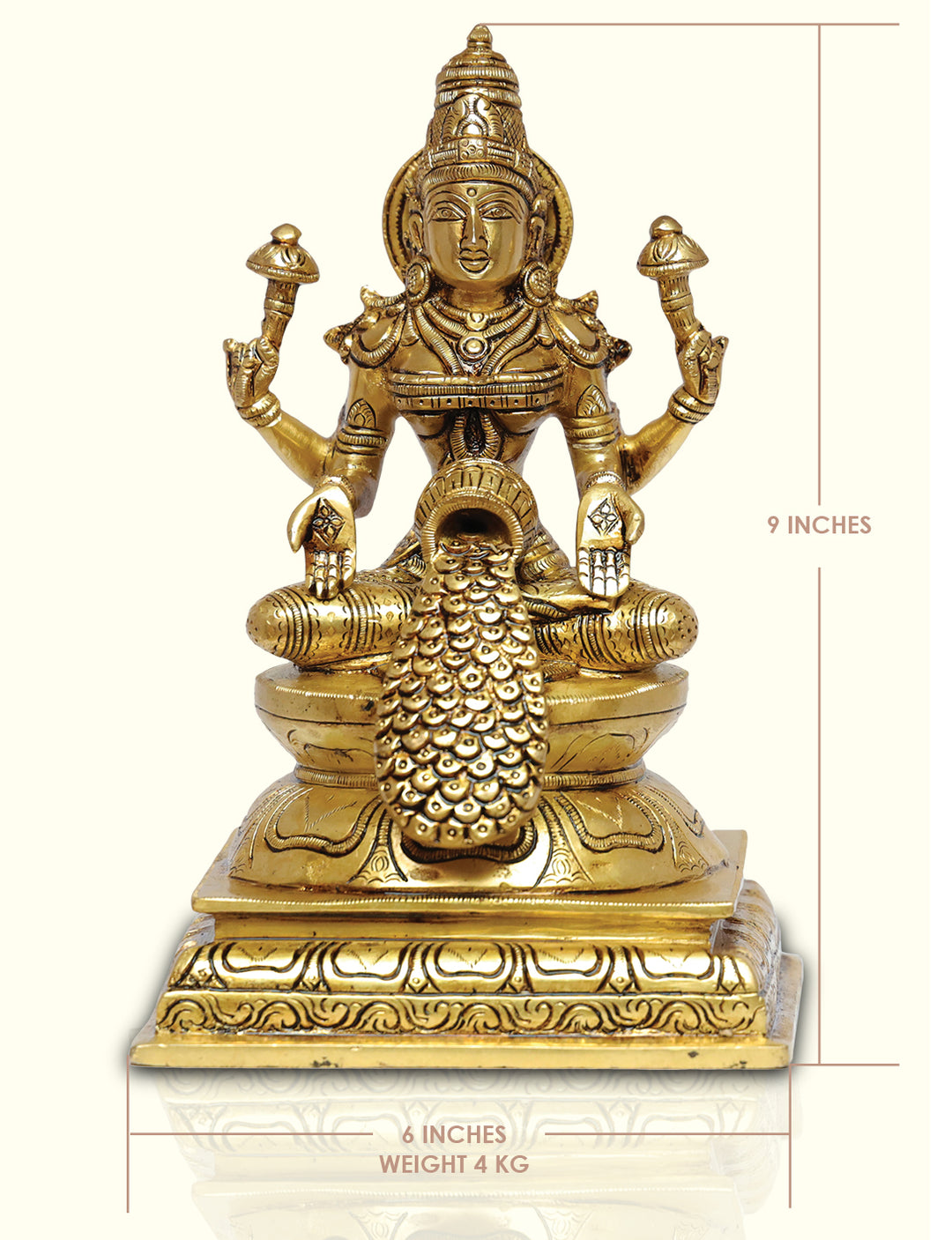 9" Brass Dhanalakshmi - Sripuram Store