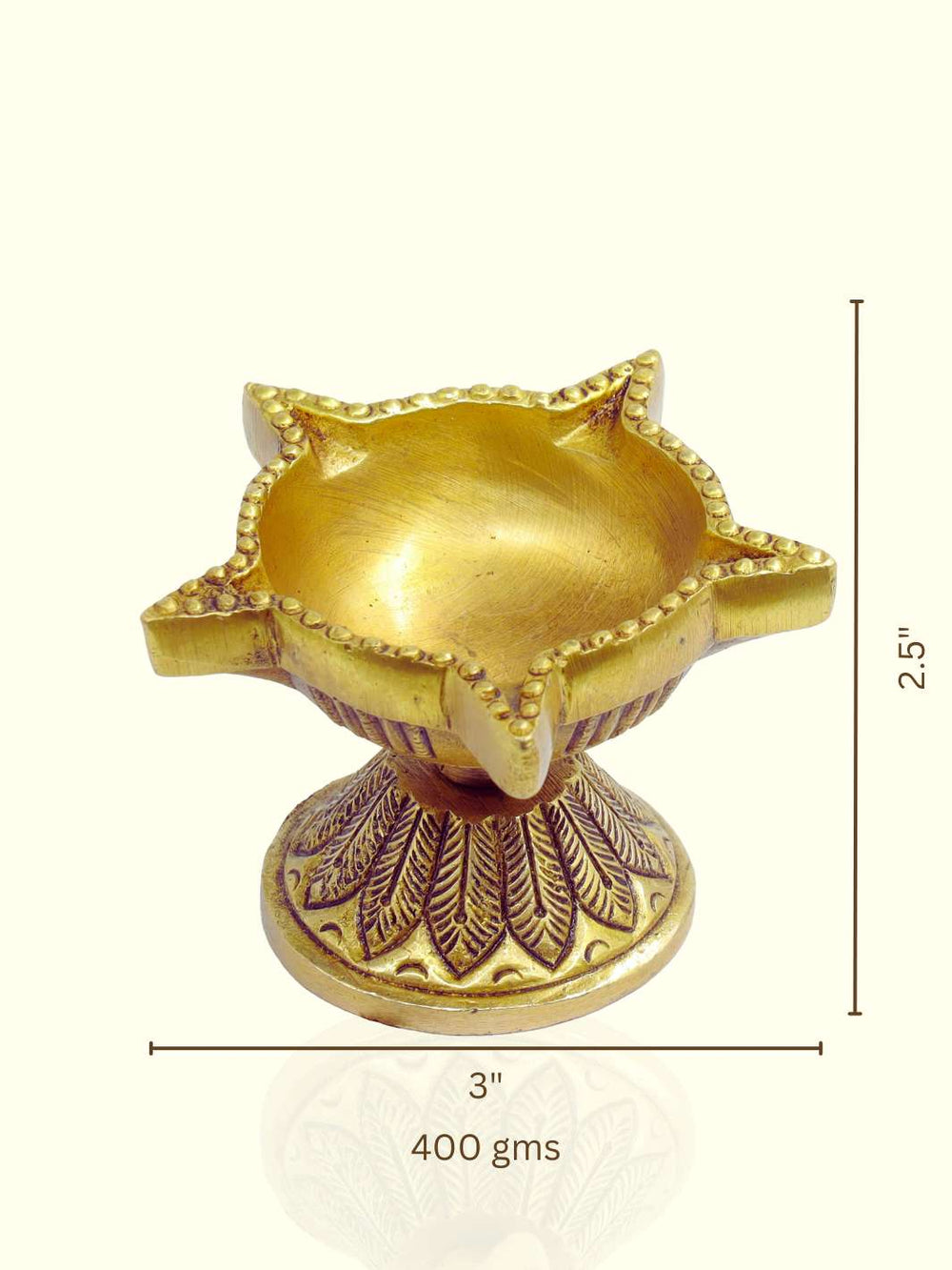 2.5 Brass Star Shape Deepa - Sripuram Store