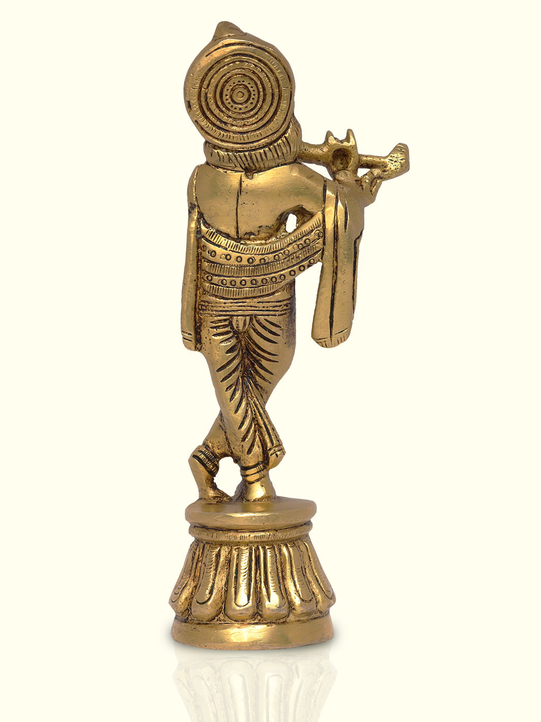 6.5 "Brass Krishna Yellow Antique Finish - Sripuram Store