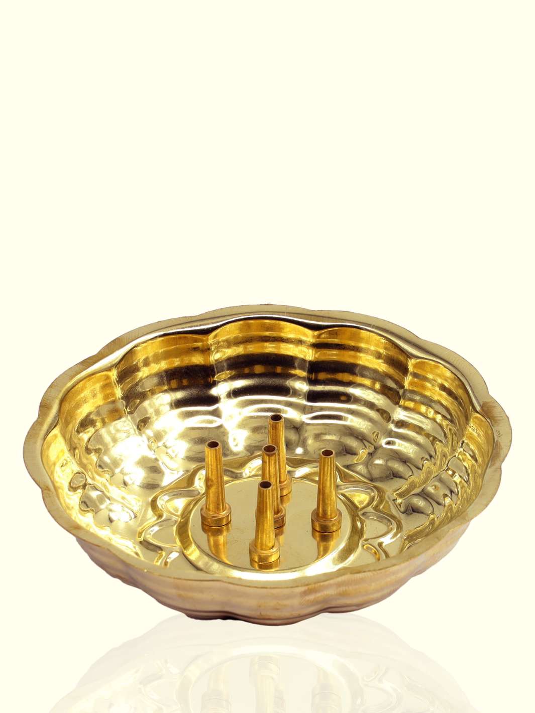 4" Bowl Shape Brass Incense (Agarbatti) Stand - Sripuram Store