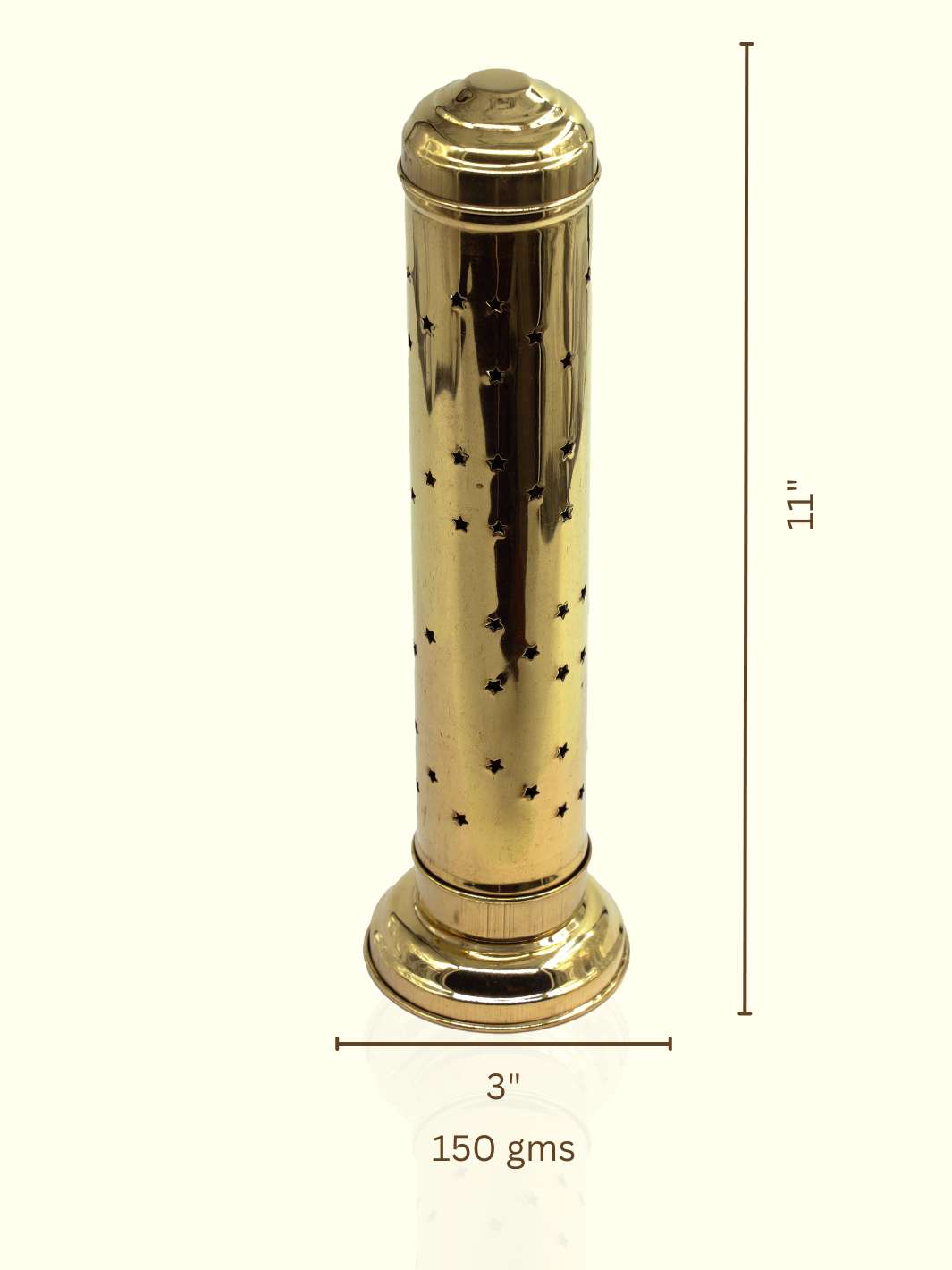 11" Brass Incense (Agarbatti) Stand - Sripuram Store