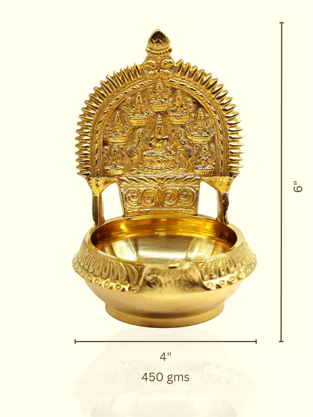 6" AshtaLakshmi Deepa (Lamp) - Sripuram Store