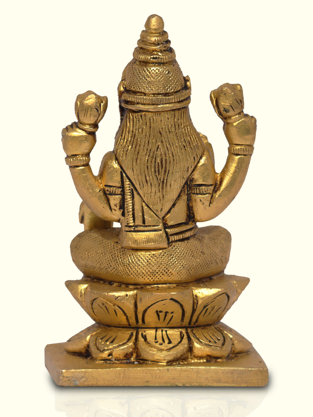 4" Brass Lotus Padma Lakshmi with Square base - Sripuram Store