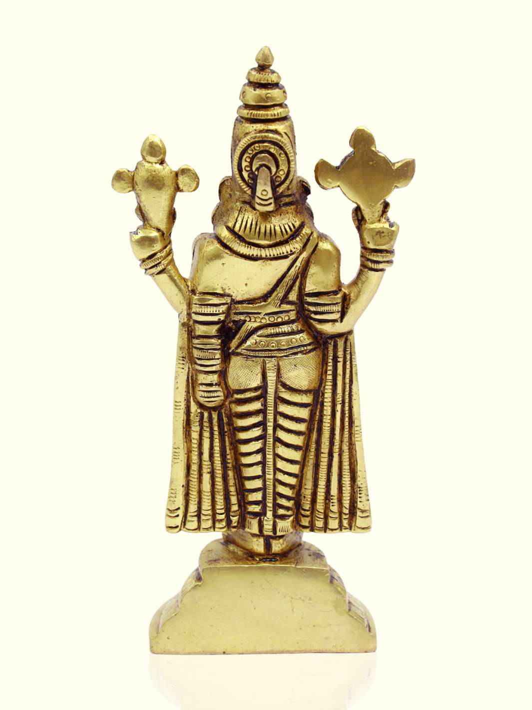 7" Brass Balaji in Yellow Antique Finish - Sripuram Store