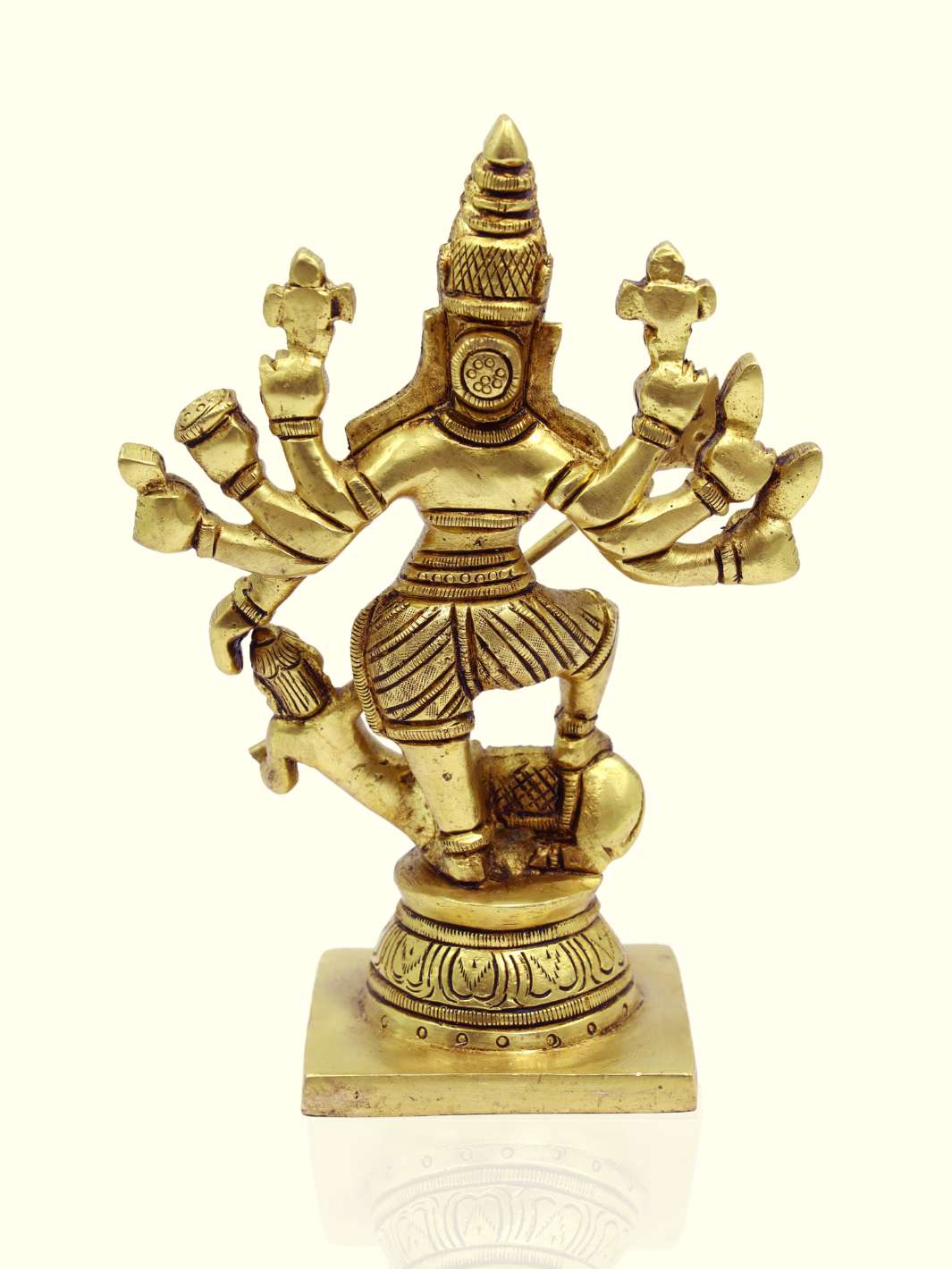 7" Brass Mahishasura Mardini - Sripuram Store