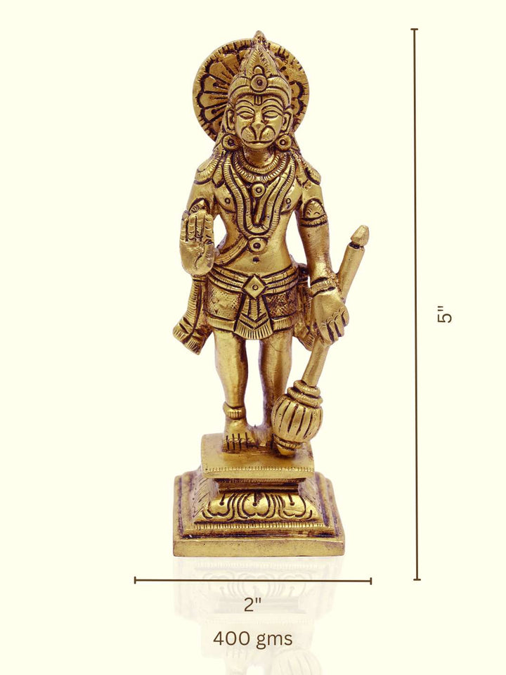 5" Brass Hanuman - Sripuram Store