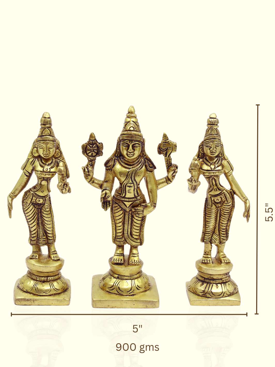 5.5" Brass Balaji Family - Sripuram Store