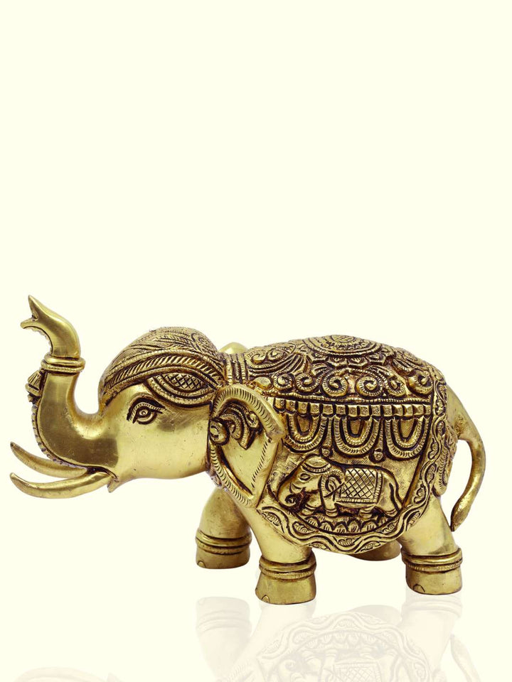 5" x 9" Brass Elephant - Sripuram Store