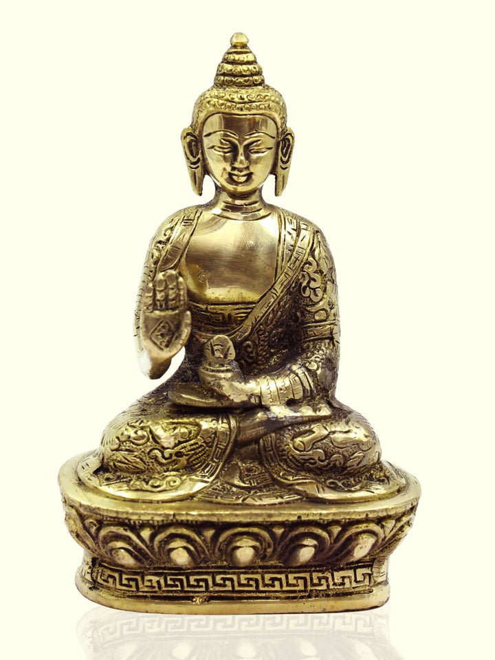 7" Brass Buddha - Sripuram Store