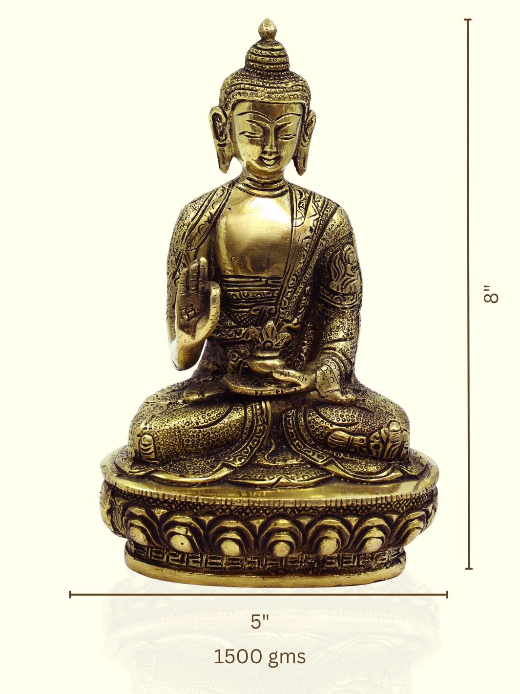 8" Brass Buddha - Sripuram Store