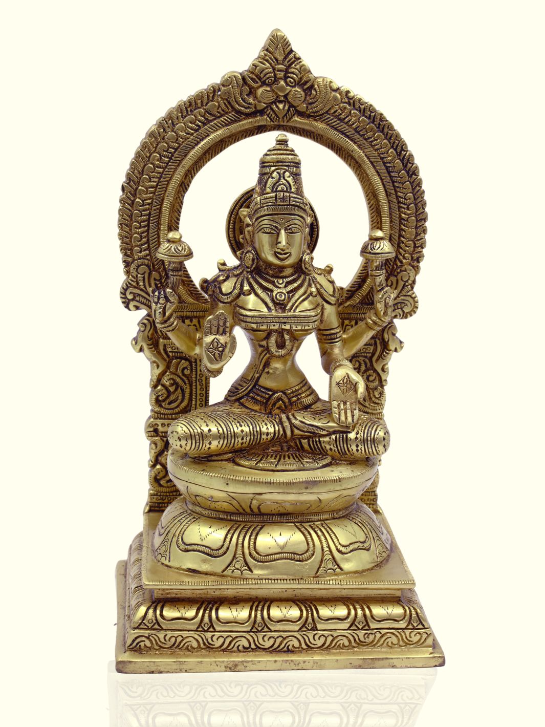 9" Brass Lakshmi with Arch - Sripuram Store