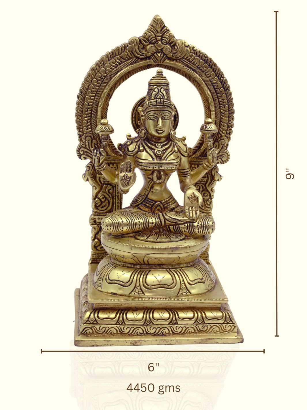 9" Brass Lakshmi with Arch - Sripuram Store