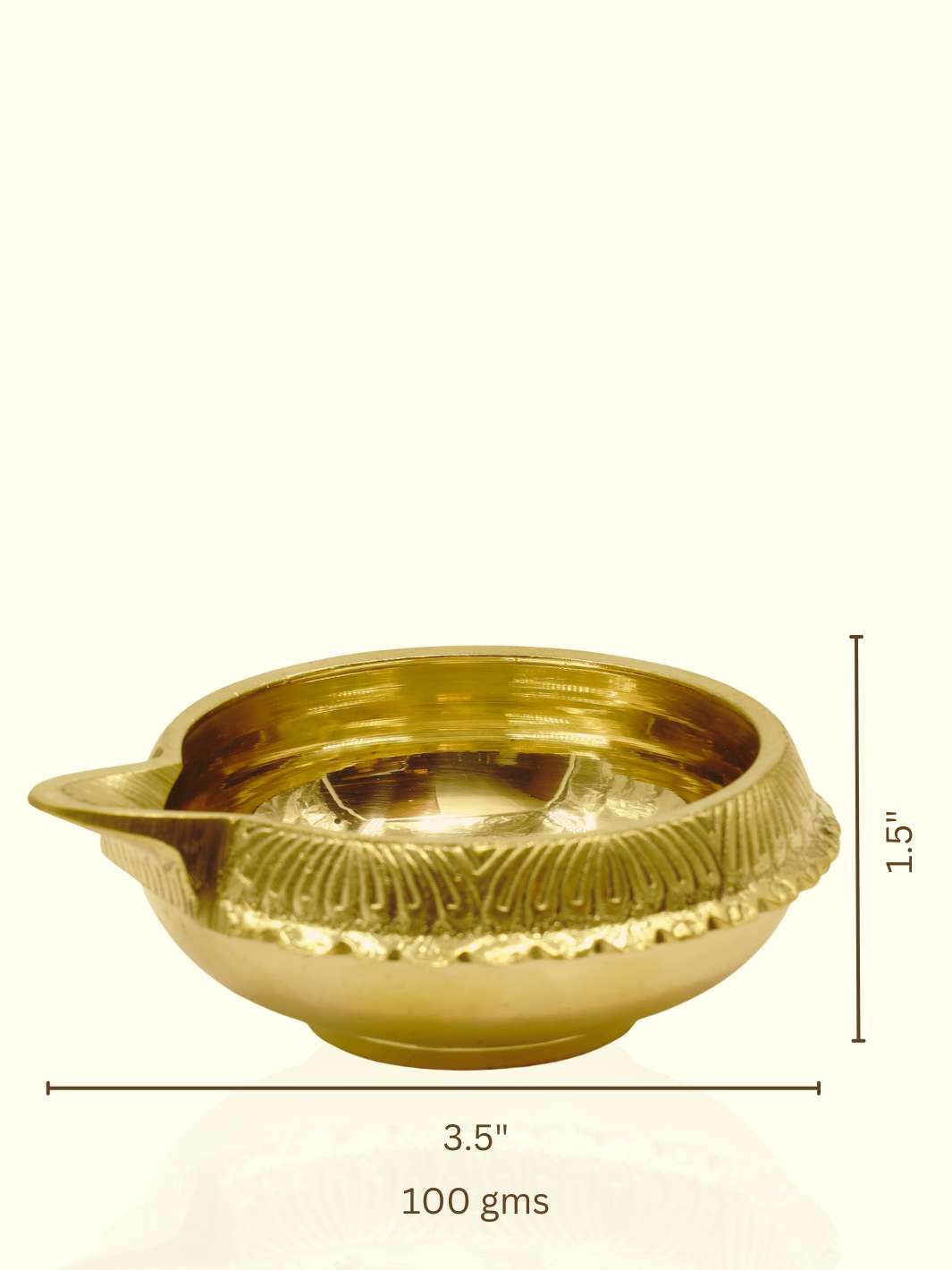 3.5" Wide Brass Kuber Deepa - Sripuram Store