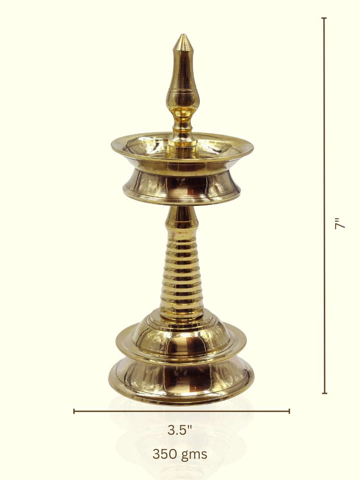 7" Brass Standing Lamp -  Kerela Deepa - Sripuram Store