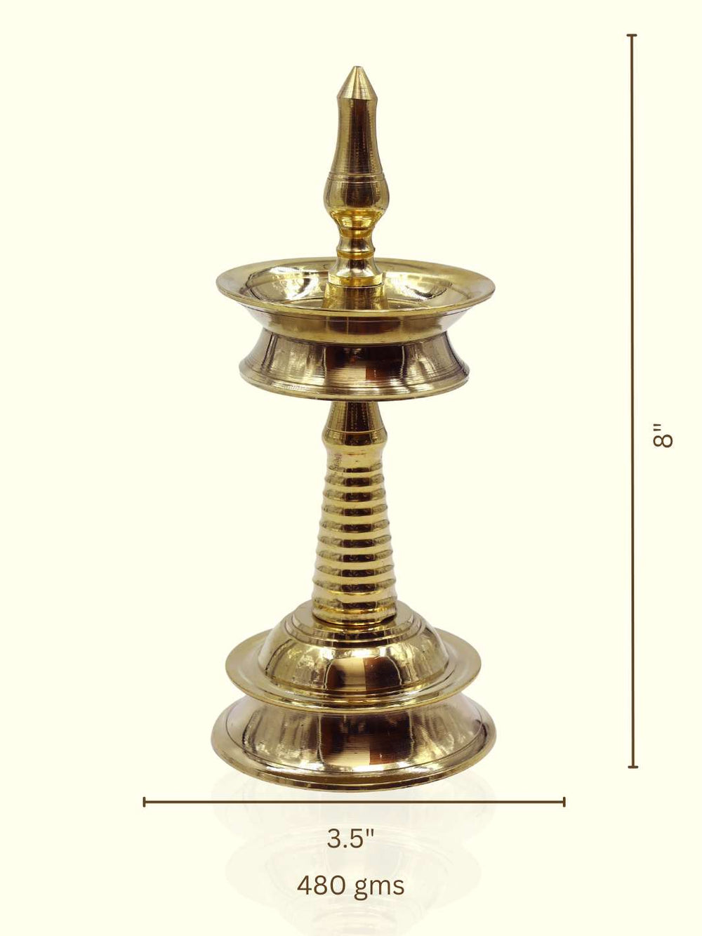 8" Brass Standing Lamp -  Kerela Deepa - Sripuram Store