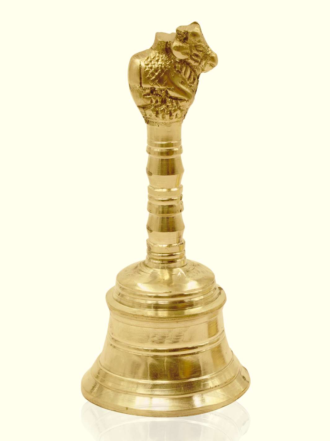 5" Brass Bell with Nandi - Sripuram Store