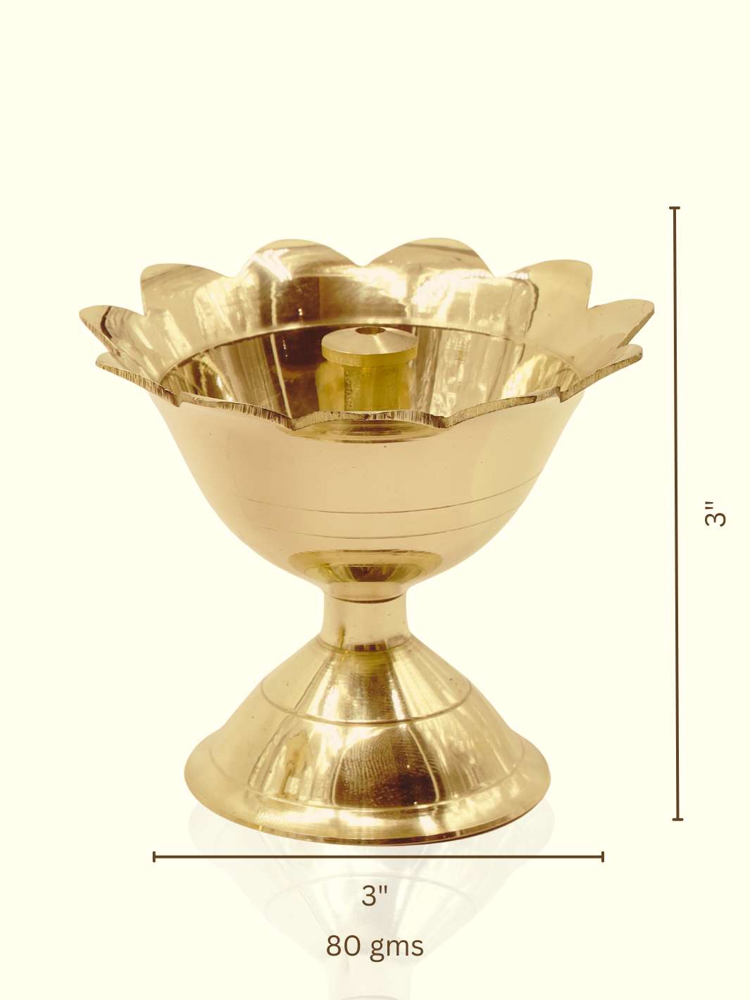 3" Brass Devadas Lamp - Sripuram Store