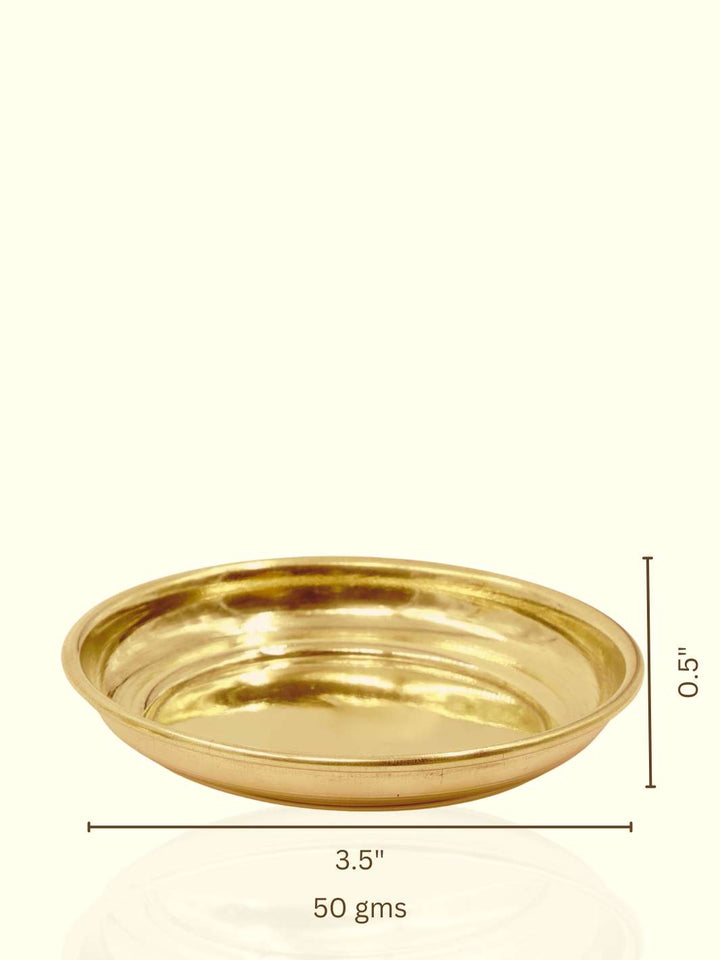 3.5" Brass Alwa Plate - Sripuram Store