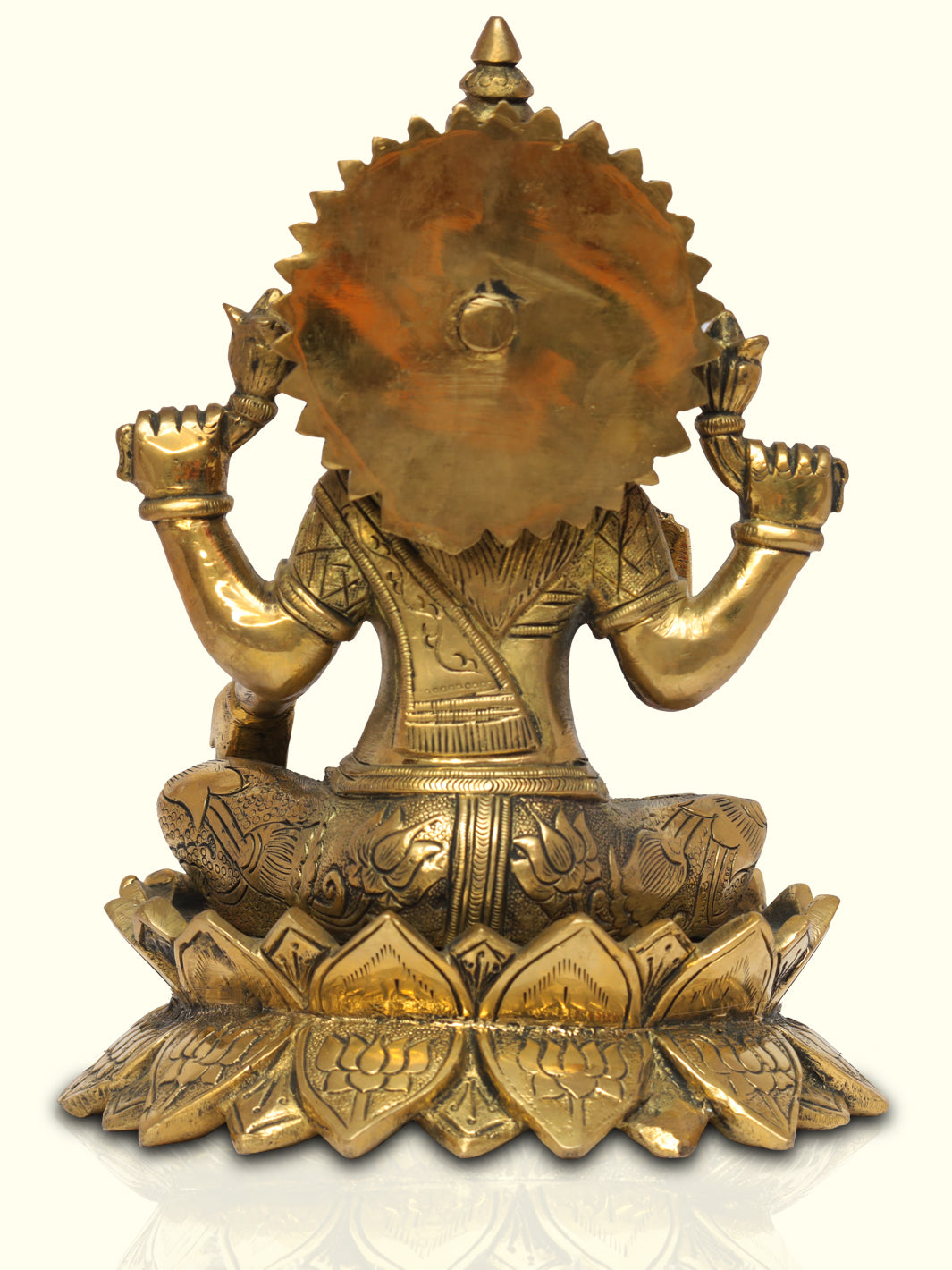 7.5" Brass Padma Lakshmi with  Lotus Base - Sripuram Store