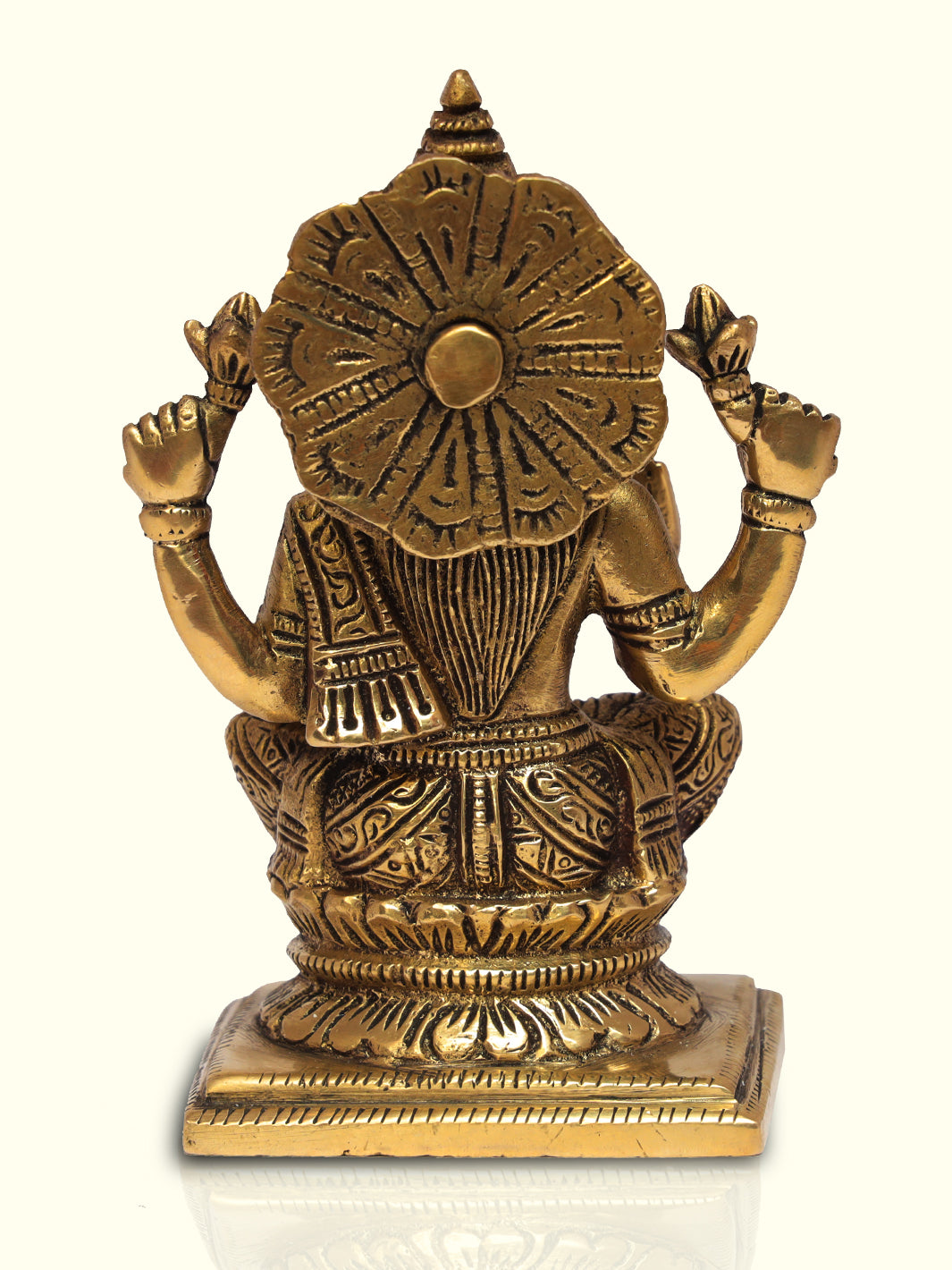 4.5" Brass Lakshmi Square Base - Sripuram Store