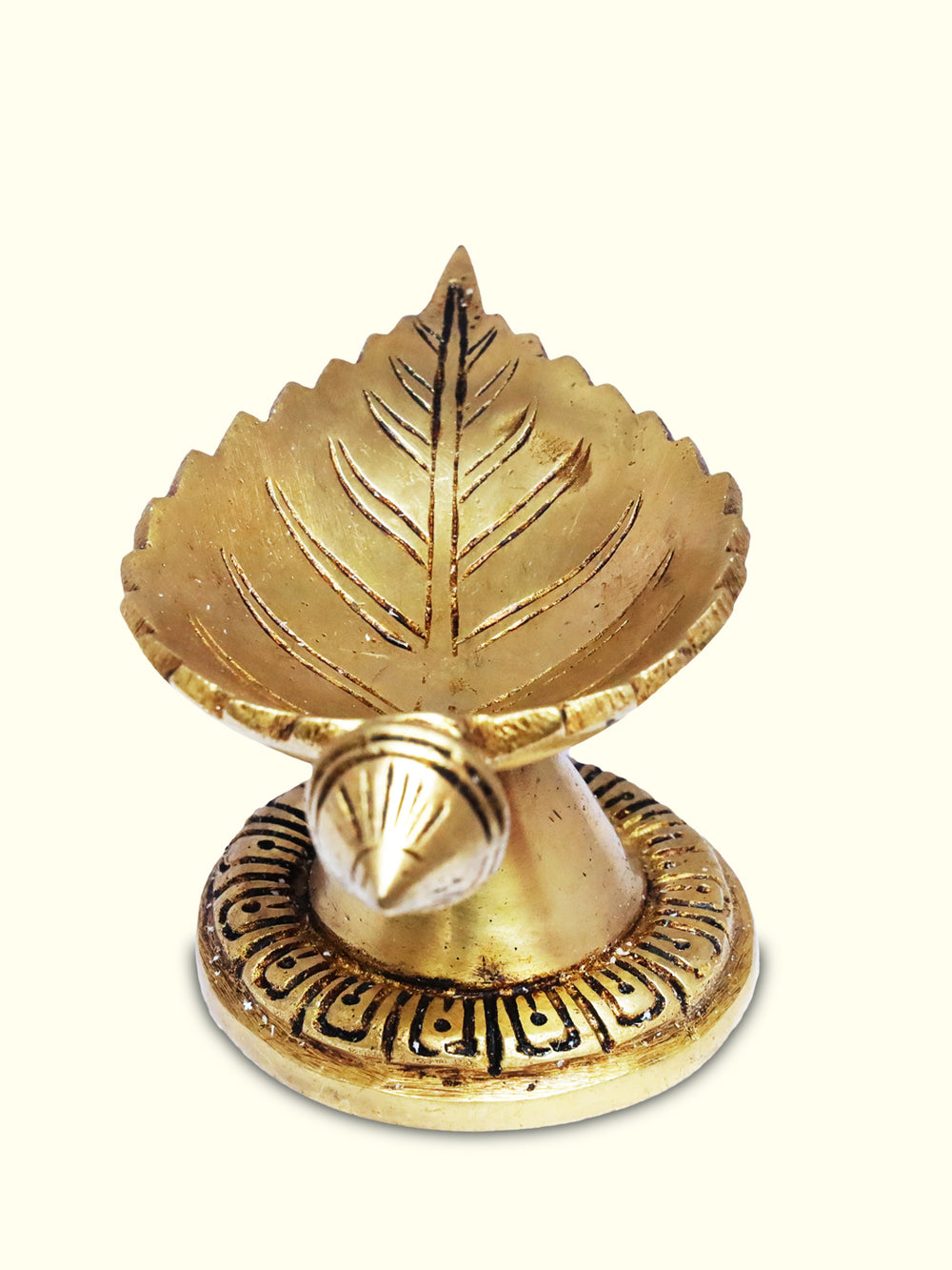 2.5" Brass Leaf Deepa - Sripuram Store